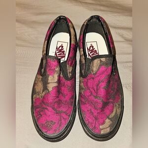 Vans Womens Anaheim Factory Classic Slip-On 98 DX Roses Size 5.5 W or 4.0 M